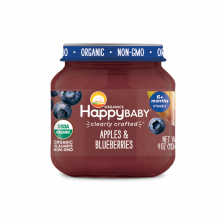 Happy Organic Stage-2 Apple Blueberry 113g (6pcs/carton)